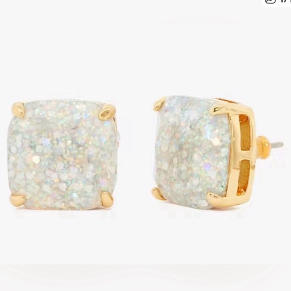kate spade Jewelry - NWT Kate Spade Square Faux Opal Stud Earrings Goldtone & Dust Bag NWT